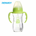 Anti-broken Automatic Straw Glasses Silicone Baby Warmer Blue Bottle Design